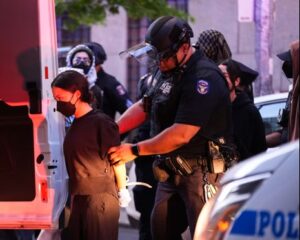 arrested at a protest